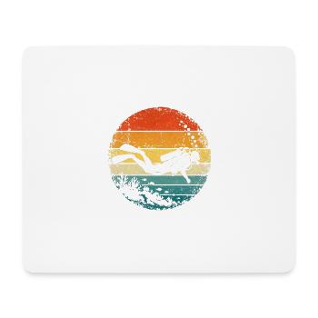Taucher - Diver - Scuba - Grunge - Sonnenuntergang - Mousepad (Querformat) - Weiß - Vorne