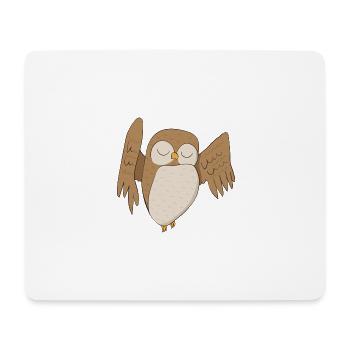 Uhu Eule - Mousepad (Querformat) - Weiß - Vorne