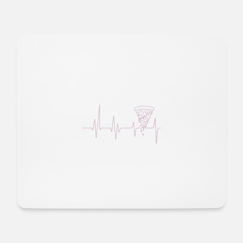 Pizza Herzschlag Ich liebe Pizza - Mousepad (Querformat) - Weiß