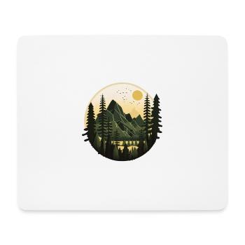 Berge, Meer, Sonne, Natur, Wandern, Strand, Wald - Mousepad (Querformat) - Weiß - Vorne