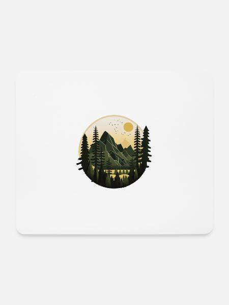 Berge, Meer, Sonne, Natur, Wandern, Strand, Wald - Mousepad (Querformat) - Weiß