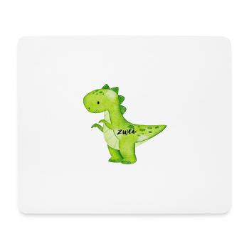 Geburtstagsaufdruck Dino, grün - Mousepad (Querformat) - Weiß - Vorne