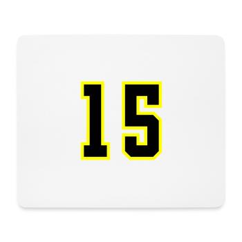 15 Zahl Trikot - Mousepad (Querformat) - Weiß - Vorne