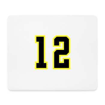 12 Zahl Trikot - Mousepad (Querformat) - Weiß - Vorne