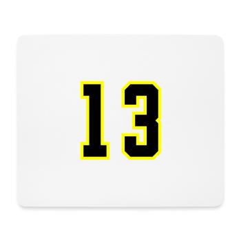 13 Zahl Trikot - Mousepad (Querformat) - Weiß - Vorne