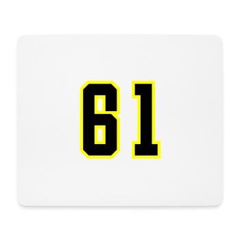 61 Zahl Trikot - Mousepad (Querformat) - Weiß - Vorne