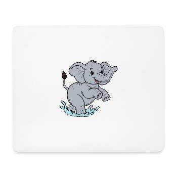 Elefant - Mousepad (Querformat) - Weiß - Vorne