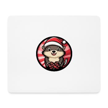 Hérisson Noël Noël - Tapis de souris (format paysage) - blanc - Devant