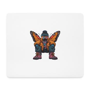 Schmetterling Lustig Winter - Mousepad (Querformat) - Weiß - Vorne