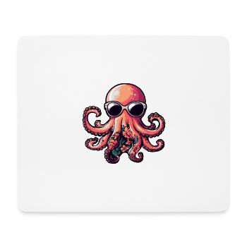Octopus Bande dessinée Holiday - Tapis de souris (format paysage) - blanc - Devant