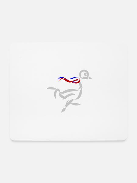 strauss grau - Mousepad (Querformat) - Weiß