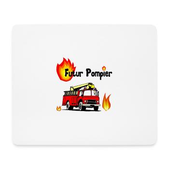 pompier - Tapis de souris (format paysage) - blanc - Devant