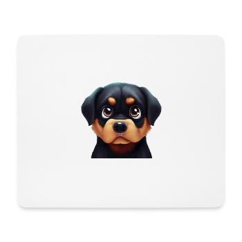 Friendly Rottweiler Face - Mouse Pad (horizontal) - white - Front
