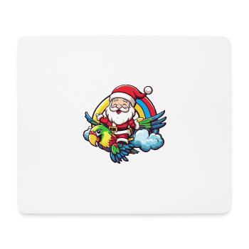 Papagai Weihnachtsmann Regenbogen - Mousepad (Querformat) - Weiß - Vorne