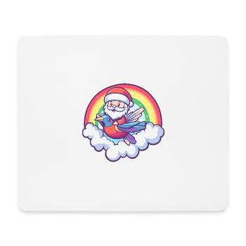 Hummingbird Bird Santa Claus Rainbow - Mouse Pad (horizontal) - white - Front