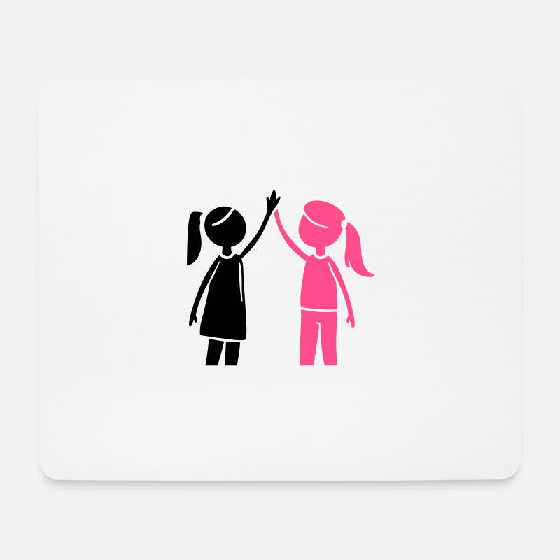 Freundschaft Mädchen Beste Freundin - Mousepad (Querformat) - Weiß