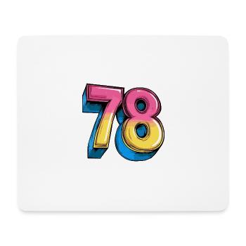 78 Number Colorful - Mouse Pad (horizontal) - white - Front