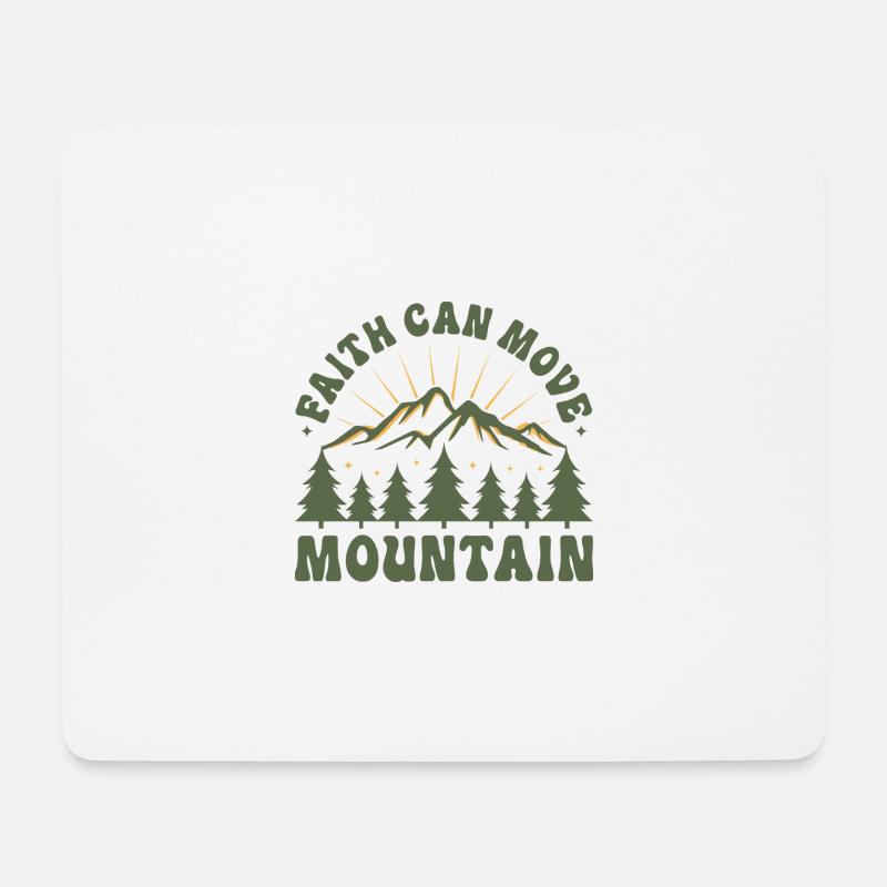 Faith can move mountains - Mousepad (Querformat) - Weiß