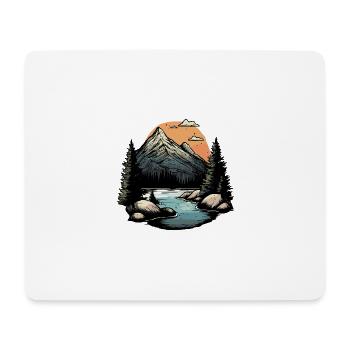 Berge Outdoor Landschaft - Mousepad (Querformat) - Weiß - Vorne