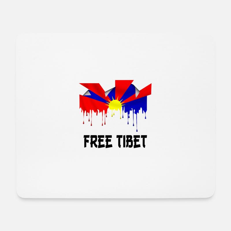 free tibet t-shirt - Mousepad (Querformat) - Weiß