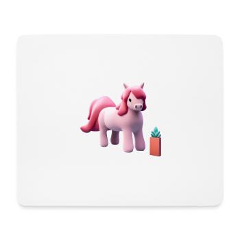 Pink Pony - Personnage de dessin animé - Tapis de souris (format paysage) - blanc - Devant