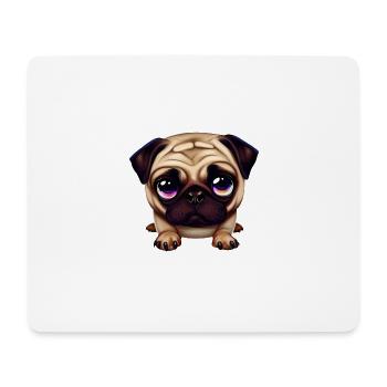 Illustration de carlin mignon - Tapis de souris (format paysage) - blanc - Devant