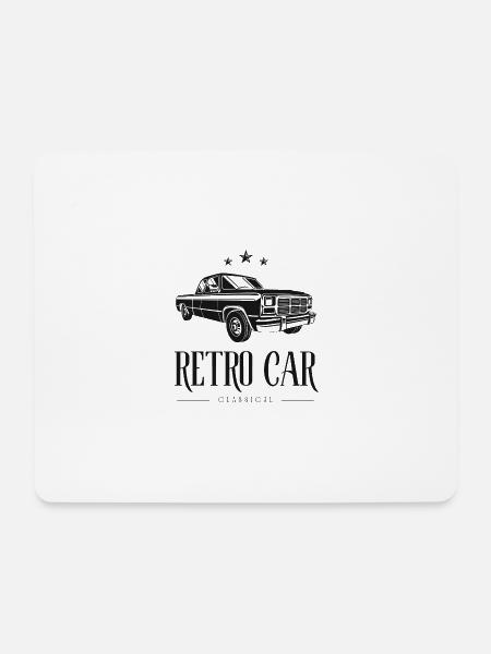 Retro car classic oldtimer - Mousepad (Querformat) - Weiß