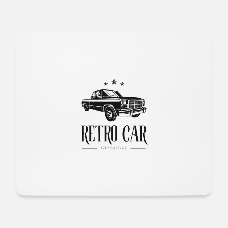 Retro car classic oldtimer - Mousepad (Querformat) - Weiß