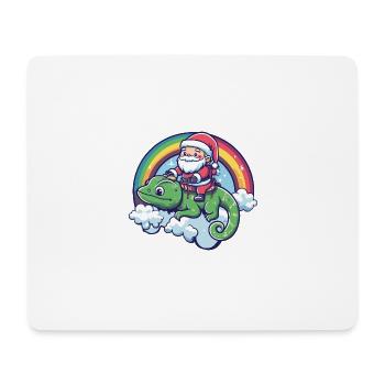 Chameleon Weihnachtsmann Regenbogen - Mousepad (Querformat) - Weiß - Vorne