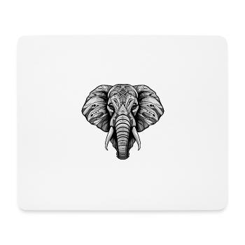 Elephant Head - Mouse Pad (horizontal) - white - Front