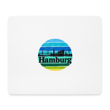 Hamburg Skyline - Sonnenuntergang - Alster - Elbe - Mousepad (Querformat) - Weiß - Vorne