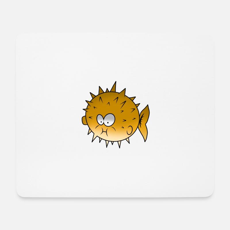 Kugelfisch - Mousepad (Querformat) - Weiß