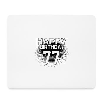 77 Happy Birthday Cool Bestseller Vintage Design - Mousepad (Querformat) - Weiß - Vorne