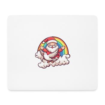 Dove Bird Santa Claus Rainbow - Mouse Pad (horizontal) - white - Front