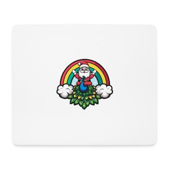 Peacock Bird Santa Claus Rainbow - Mouse Pad (horizontal) - white - Front