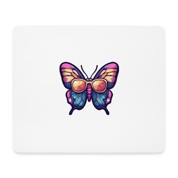 Papillon Bande Dessinée Vacances - Tapis de souris (format paysage) - blanc - Devant