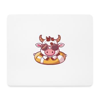 Kuh Comic Cool - Mousepad (Querformat) - Weiß - Vorne