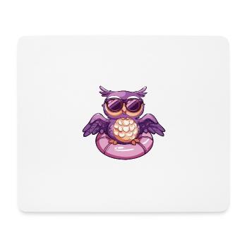 Eule Comic Cool - Mousepad (Querformat) - Weiß - Vorne