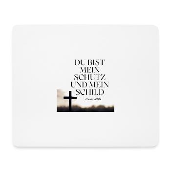 Du bist mein Schutz und Schild – Psalm 119 - Mousepad (Querformat) - Weiß - Vorne
