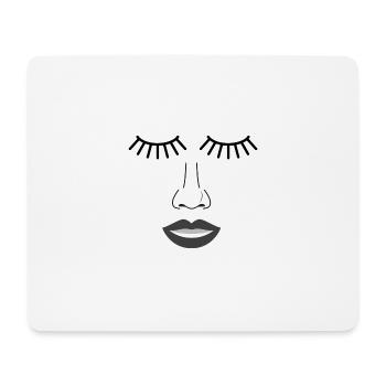 eyelash nose mouth - Mouse Pad (horizontal) - white - Front