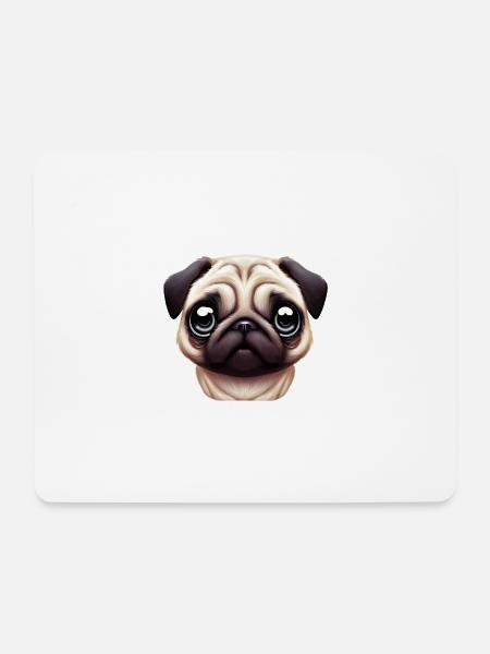 Unique Pug Portrait - Mouse Pad (horizontal) - white