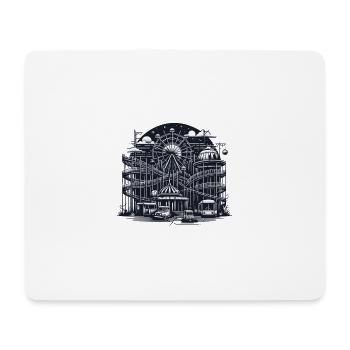 Deserted Amusement Park: Urbex Vector Art - Mouse Pad (horizontal) - white - Front