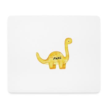 Geburtstagsaufdruck, Dino, gelb - Mousepad (Querformat) - Weiß - Vorne