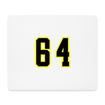 64 Zahl Trikot - Mousepad (Querformat) - Weiß - Vorne