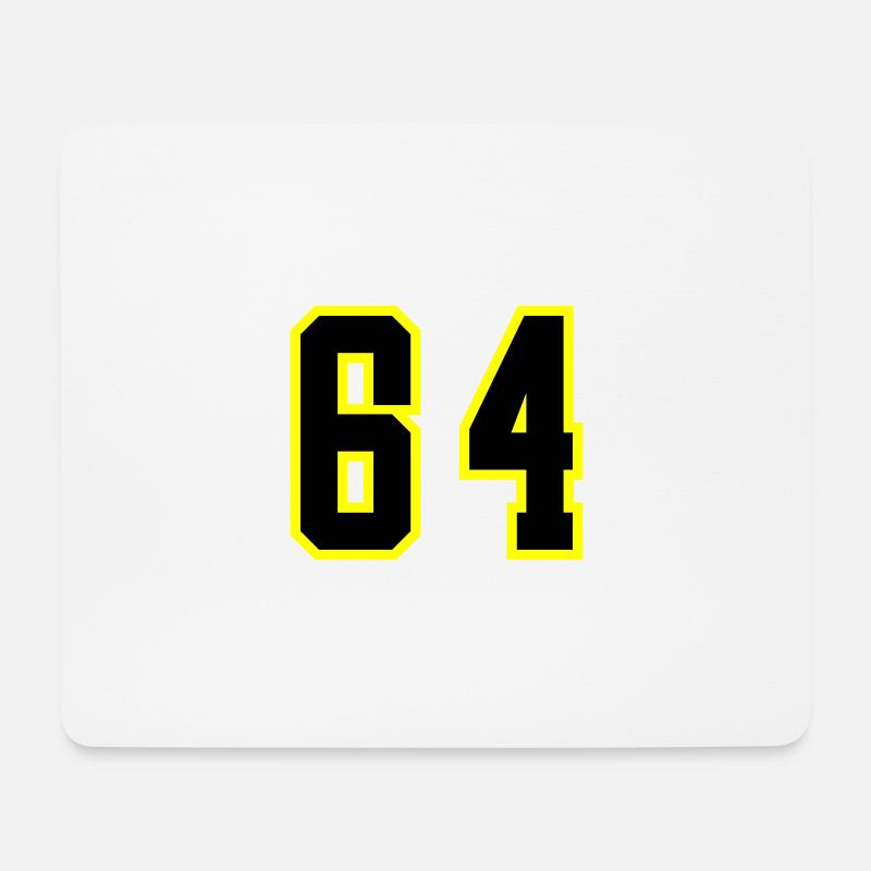 64 Zahl Trikot - Mousepad (Querformat) - Weiß