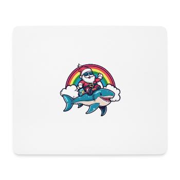 Hai Weihnachtsmann Regenbogen - Mousepad (Querformat) - Weiß - Vorne