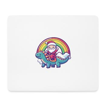 Dinosaurier stegosaurus Weihnachtsmann Regenbogen - Mousepad (Querformat) - Weiß - Vorne