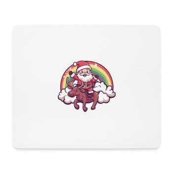 Moose Santa Claus Rainbow - Mouse Pad (horizontal) - white - Front
