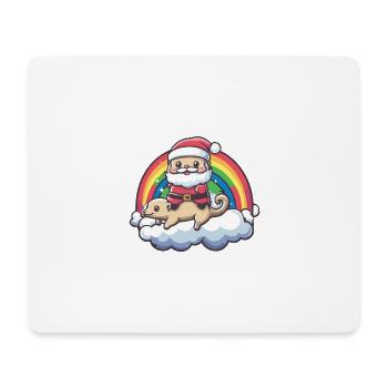 Erdmännchen Weihnachtsmann Regenbogen - Mousepad (Querformat) - Weiß - Vorne