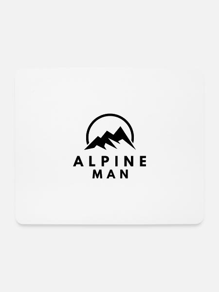 ALPINE MAN - Mousepad (Querformat) - Weiß